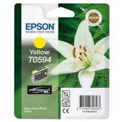 Epson T0594 - 13 ml - yellow - original - blister with RF/acoustic alarm - ink cartridge - for Stylus Photo R2400